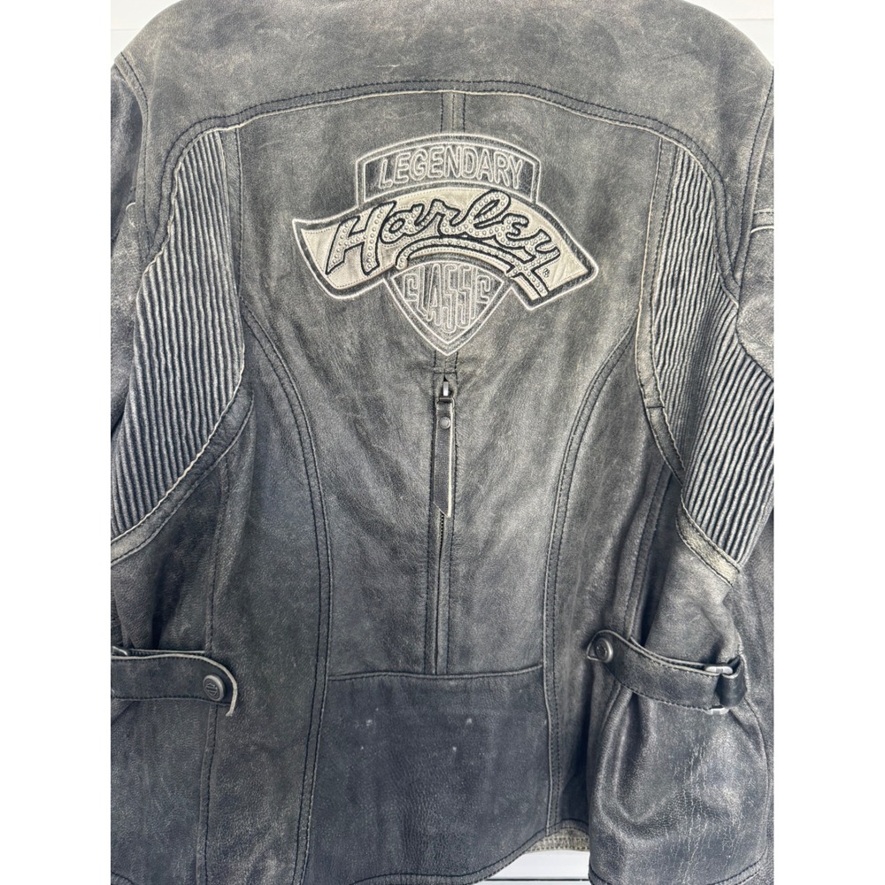 Harley Davidson Genuine Motorclothes Embrace Goatskin Leather Biker Jacket Large - Picture 12 of 14